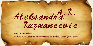 Aleksandra Kuzmančević vizit kartica